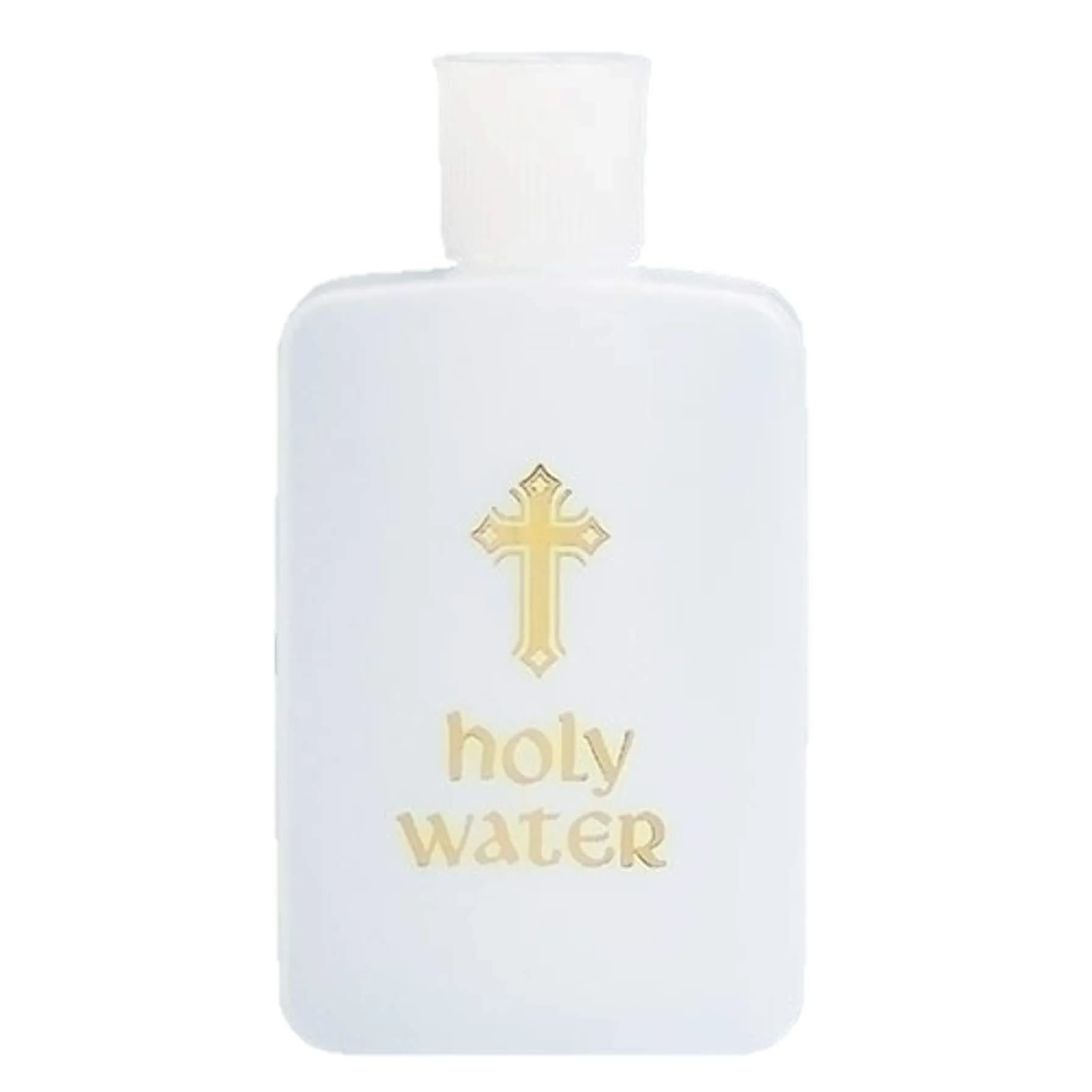 Roman Holy Water Bottle 4 Ounces | Religious Gift & Decor, Durable Plastic