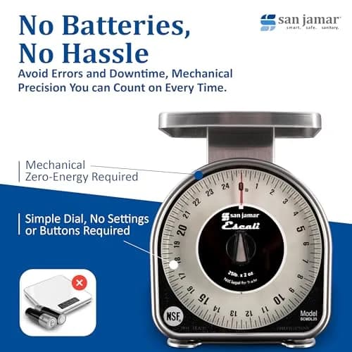 San Jamar Mechanical Dial Scale 25 lb | Precise, Durable & NSF Certified thumbnail 7