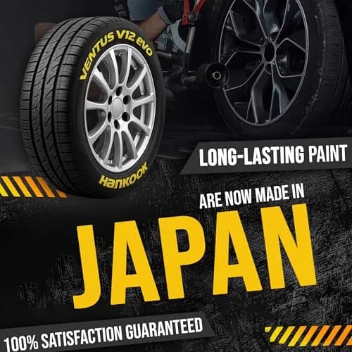 Tire Ink Yellow Tire Paint Pen - Waterproof Permanent Marker for Car Wheels | 1 Count (Pack of 1) | Made in Japan thumbnail 4