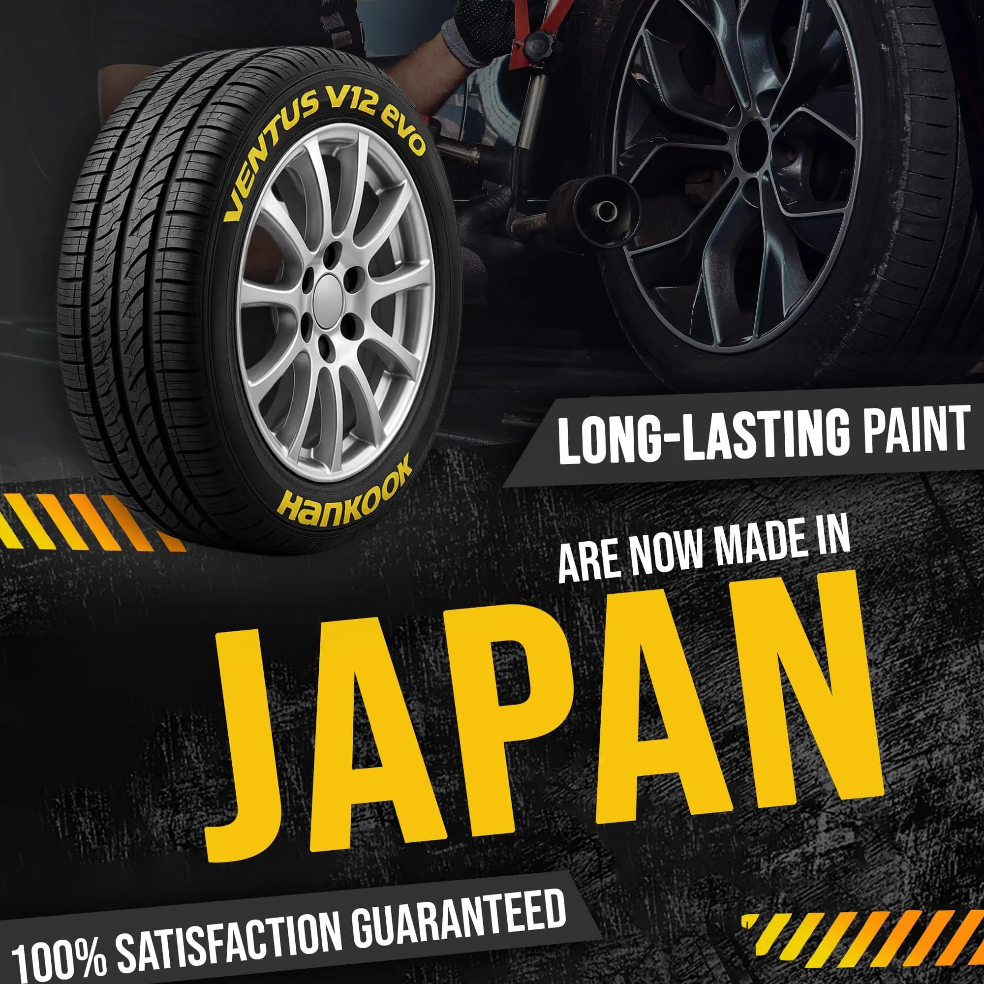 Tire Ink Yellow Tire Paint Pen - Waterproof Permanent Marker for Car Wheels | 1 Count (Pack of 1) | Made in Japan - view 4