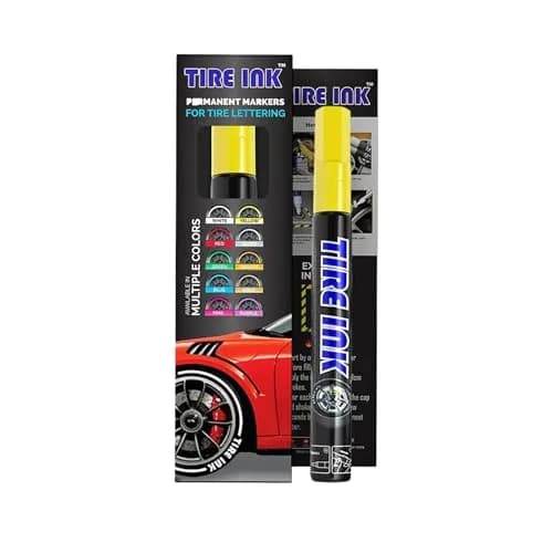 Tire Ink Green Color Tire Paint Pen - Waterproof Permanent Paint Pens for Car Wheels Lettering | 0.5mm Fine Tip — Yellow