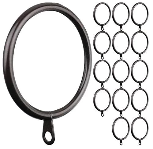 MERIVILLE Curtain Rings Oil-Rubbed Bronze 14 pcs | Thick Steel, 2" Inner Diameter, Compatible with 1.5" Rod thumbnail 1