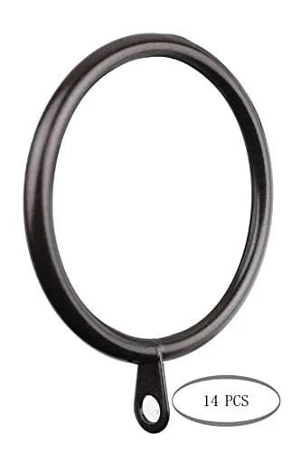 MERIVILLE Curtain Rings Oil-Rubbed Bronze 14 pcs | Thick Steel, 2" Inner Diameter, Compatible with 1.5" Rod thumbnail 2