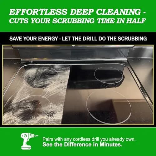Drillbrush Green Kitchen Drill Brush Set for Oven, Air Fryer & Cabinets | Power Scrubber for Fast Kitchen Cleaning thumbnail 5