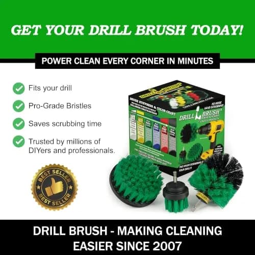 Drillbrush Green Kitchen Drill Brush Set for Oven, Air Fryer & Cabinets | Power Scrubber for Fast Kitchen Cleaning thumbnail 6