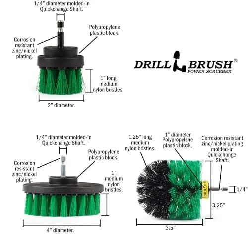 Drillbrush Green Kitchen Drill Brush Set for Oven, Air Fryer & Cabinets | Power Scrubber for Fast Kitchen Cleaning thumbnail 8