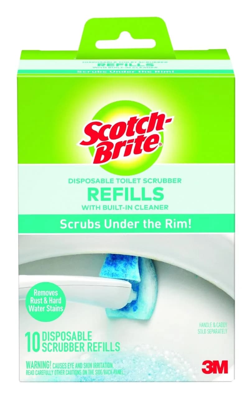 Scotch-Brite Disposable Toilet Scrubber Refills, 10 Count (Pack of 1) | Bleach-Free Cleaner for Rust & Hard Water Stains - main product image