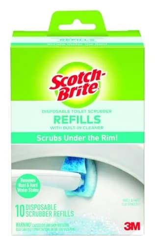 Scotch-Brite Disposable Toilet Scrubber Refills, 10 Count (Pack of 1) | Bleach-Free Cleaner for Rust & Hard Water Stains thumbnail 1