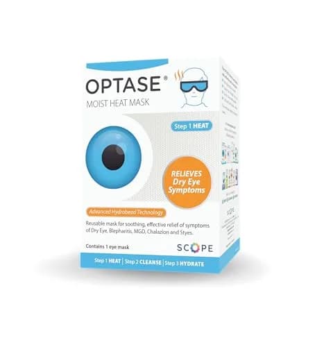 OPTASE Moist Heat Eye Mask with HydroBead Technology | Reusable Heated & Cooling Gel Eye Mask for Dry Eye Relief thumbnail 1