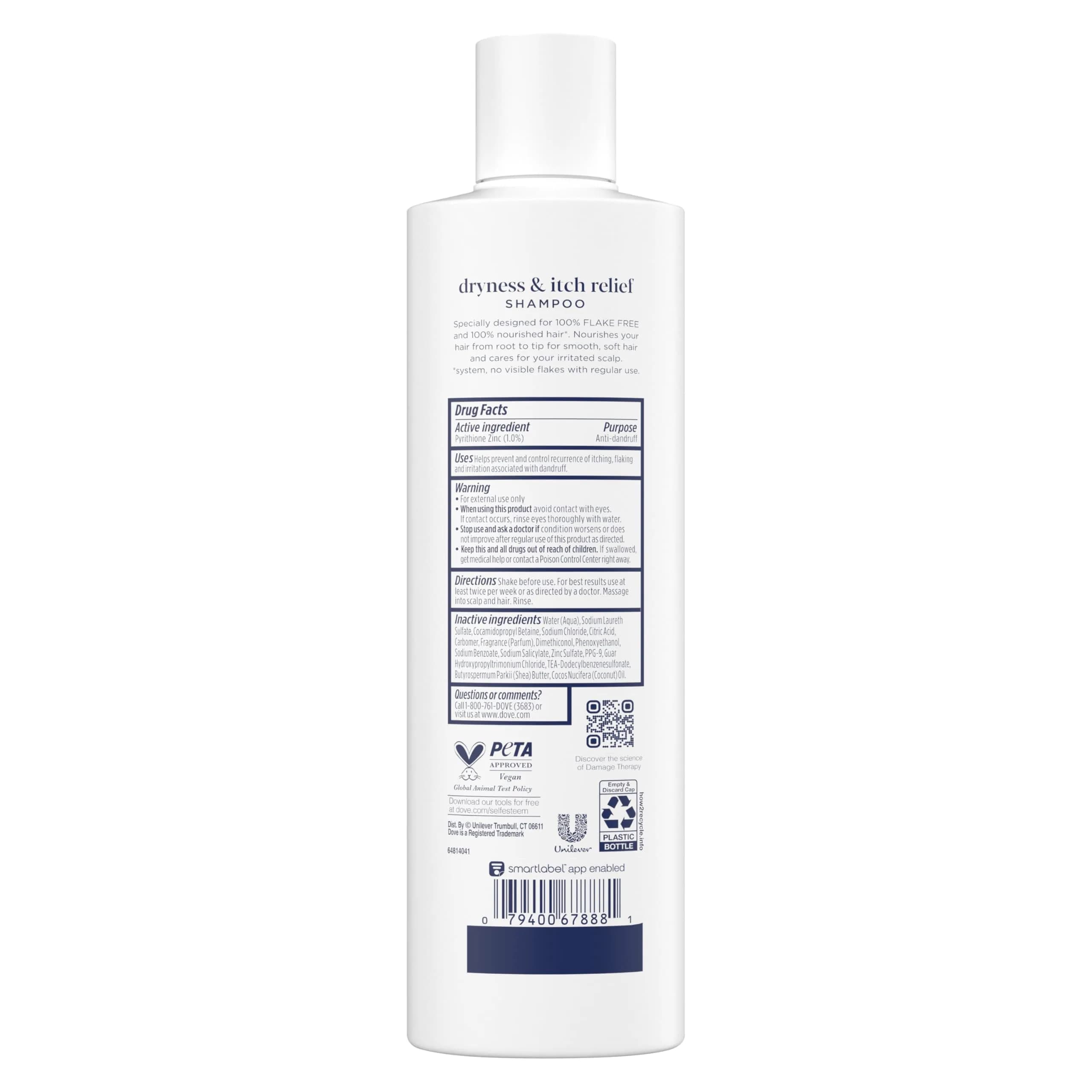 Dove Dryness & Itch Relief Shampoo 12 Fl Oz (1 Pack) | Pyrithione Zinc & Coconut Oil for Flaky Scalp - view 2