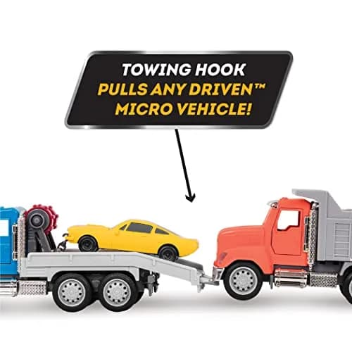 Driven by Battat Micro Tow Truck with Lights & Sounds, Movable Parts, 7-Inch Toy Vehicle | ASTM-Tested for Kids 3+ thumbnail 3