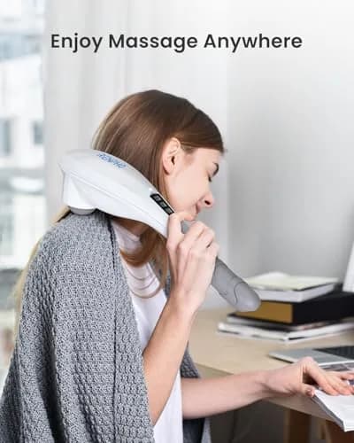 RENPHO Rechargeable Handheld Back Massager with 5 Speeds & Modes, 1.76 lb | Deep Tissue Muscle Relief thumbnail 2