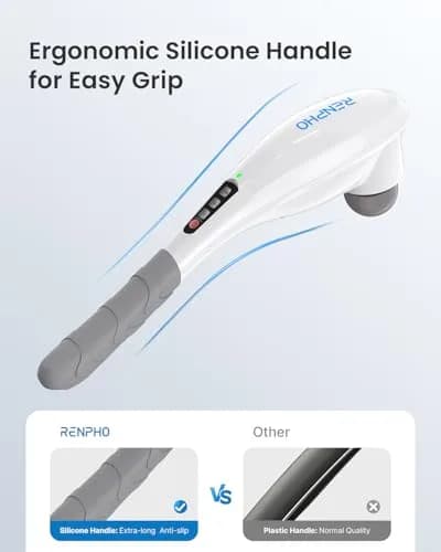 RENPHO Rechargeable Handheld Back Massager with 5 Speeds & Modes, 1.76 lb | Deep Tissue Muscle Relief thumbnail 3