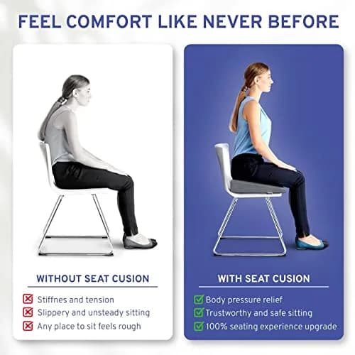 ComfySure Wedge Seat Cushion with Memory Foam | Orthopedic Tailbone Pain Relief for Car & Office Chairs (Grey) thumbnail 4