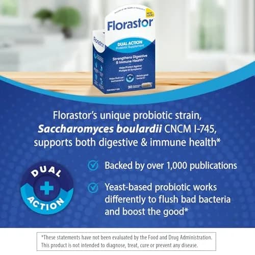 Florastor Probiotic for Digestive & Immune Health | Saccharomyces boulardii 30 Capsules thumbnail 2