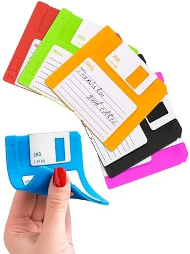 DIMROM 6 Pcs Retro Floppy Coaster for Desk | 3.54"x3.54" Silicone, 80's Nostalgia thumbnail 1