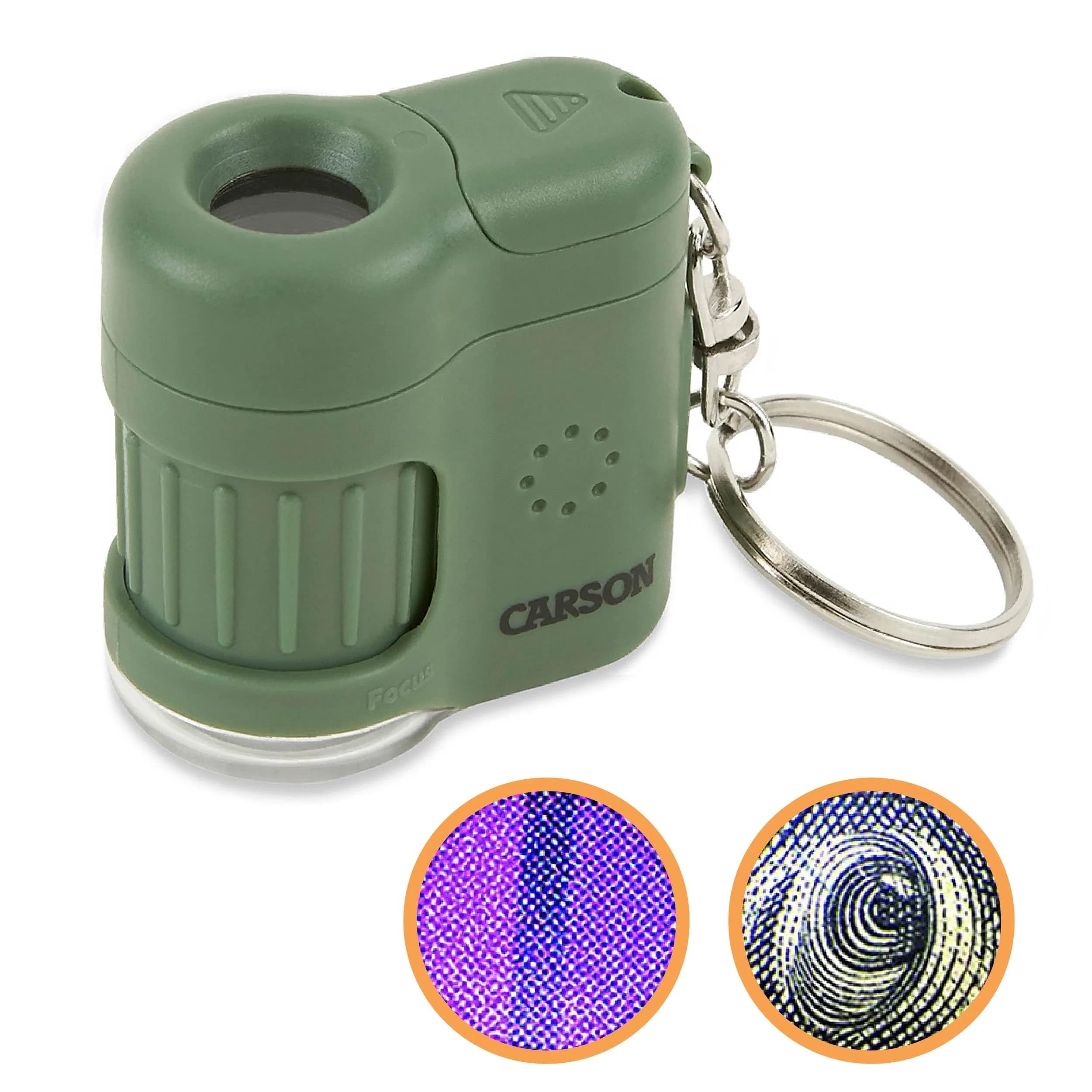 Carson MicroMini 20x LED Lighted Pocket Microscope with UV & Flashlight | Compact STEM Tool for Kids & Adults