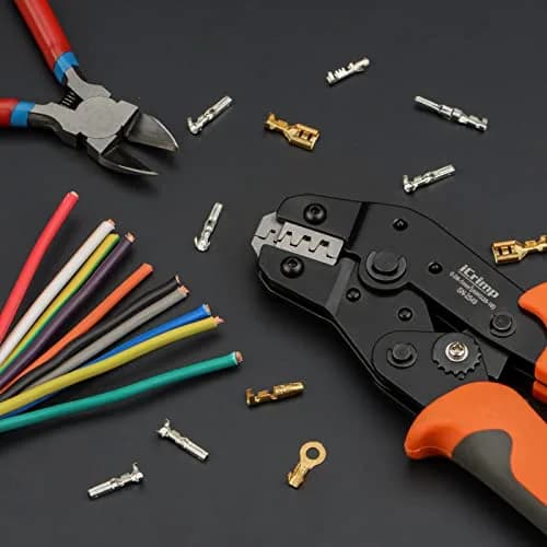 IWISS SN-2549 Ratcheting Wire Crimping Tool for Dupont & JST Terminals, AWG28-18 (0.08-1.0mm²) | Precision Crimping Pliers thumbnail 2