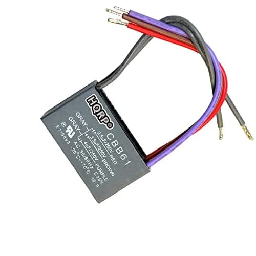HQRP Ceiling Fan Capacitor 2-Pack | UL Listed, 2.5uf+3.5uf+4uf, 250VAC, 5-Wire, Gray thumbnail 2
