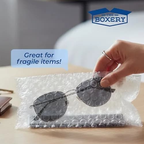 The Boxery 4x5.5" Clear Self-Sealing Bubble Out Bag Pouches, 1000 Pack | Transparent Bubble Cushion for Fragile Items thumbnail 6