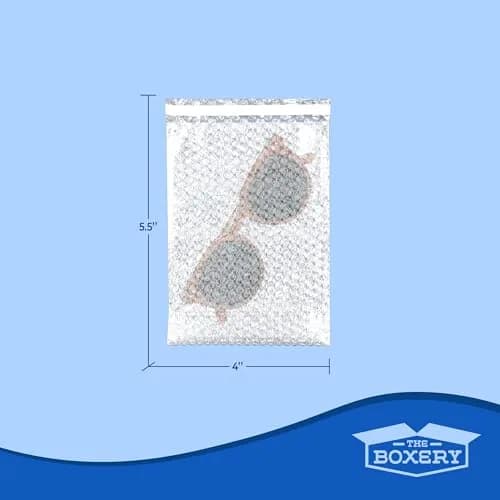 The Boxery 4x5.5" Clear Self-Sealing Bubble Out Bag Pouches, 1000 Pack | Transparent Bubble Cushion for Fragile Items thumbnail 2