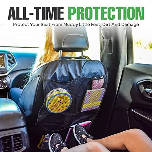 lebogner Back Seat Cover for Kids + 4 Pocket Organizer | Waterproof X-Large Car Seat Protector (19" x 27") thumbnail 2