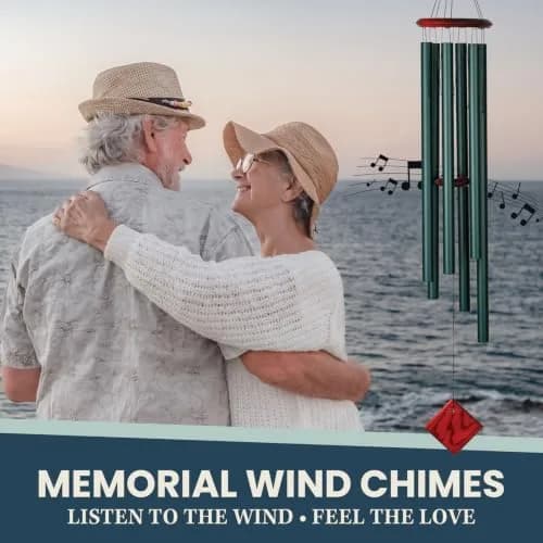 Woodstock Chimes Neptune Wind Chime for Outside 54" Evergreen | Deep Tone Sound for Garden & Patio thumbnail 6