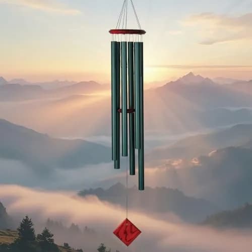 Woodstock Chimes Neptune Wind Chime for Outside 54" Evergreen | Deep Tone Sound for Garden & Patio thumbnail 9