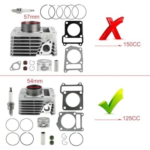 FLYPIG 54mm Cylinder Piston Top End Rebuild Kit for Yamaha TTR125 TTR125E | 125cc Displacement, Durable Aftermarket Replacement thumbnail 3