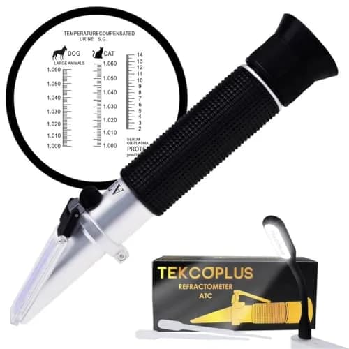 TEKCOPLUS 3-in-1 Animal Clinical Refractometer Urine SG & Serum Protein with ATC 20.5 cm (8.1 in) | Veterinary Health Index Tester thumbnail 1