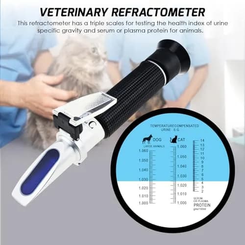 TEKCOPLUS 3-in-1 Animal Clinical Refractometer Urine SG & Serum Protein with ATC 20.5 cm (8.1 in) | Veterinary Health Index Tester thumbnail 4