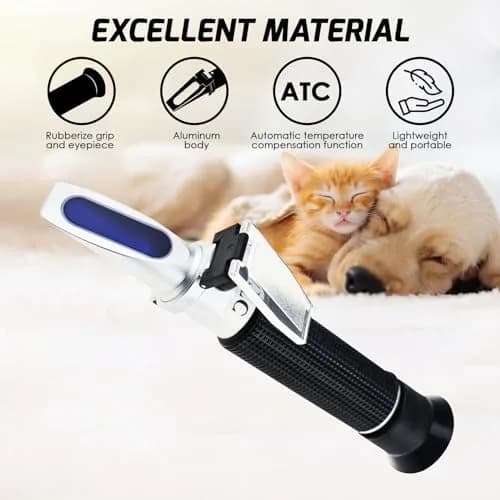 TEKCOPLUS 3-in-1 Animal Clinical Refractometer Urine SG & Serum Protein with ATC 20.5 cm (8.1 in) | Veterinary Health Index Tester thumbnail 2