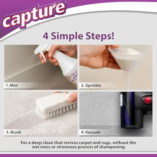 Capture Carpet & Rug Dry Cleaner Powder 3.63 kg (8 lb) | Absorbent Deep Cleaning for Carpets and Upholstery thumbnail 7