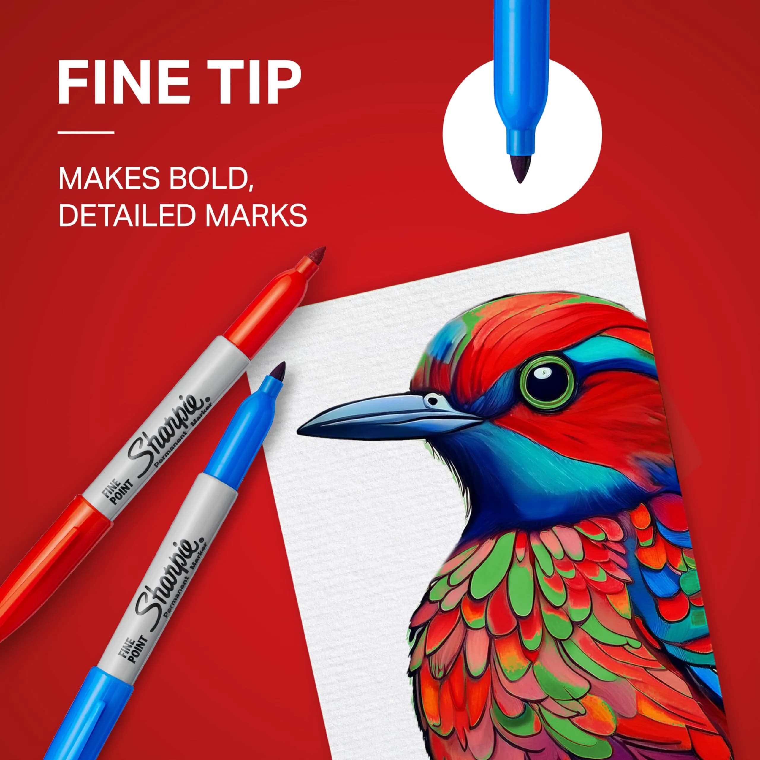 Sharpie Permanent Markers | Fine Point | Assorted Fun Colours | 18 Count | Smooth Ink Flow - view 5