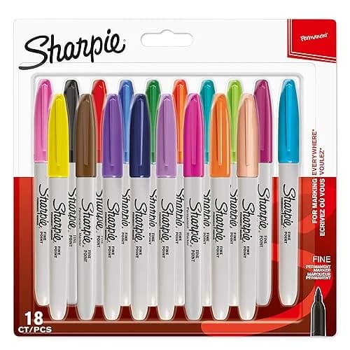 Sharpie Permanent Markers | Fine Point | Assorted Fun Colours | 18 Count | Smooth Ink Flow thumbnail 1
