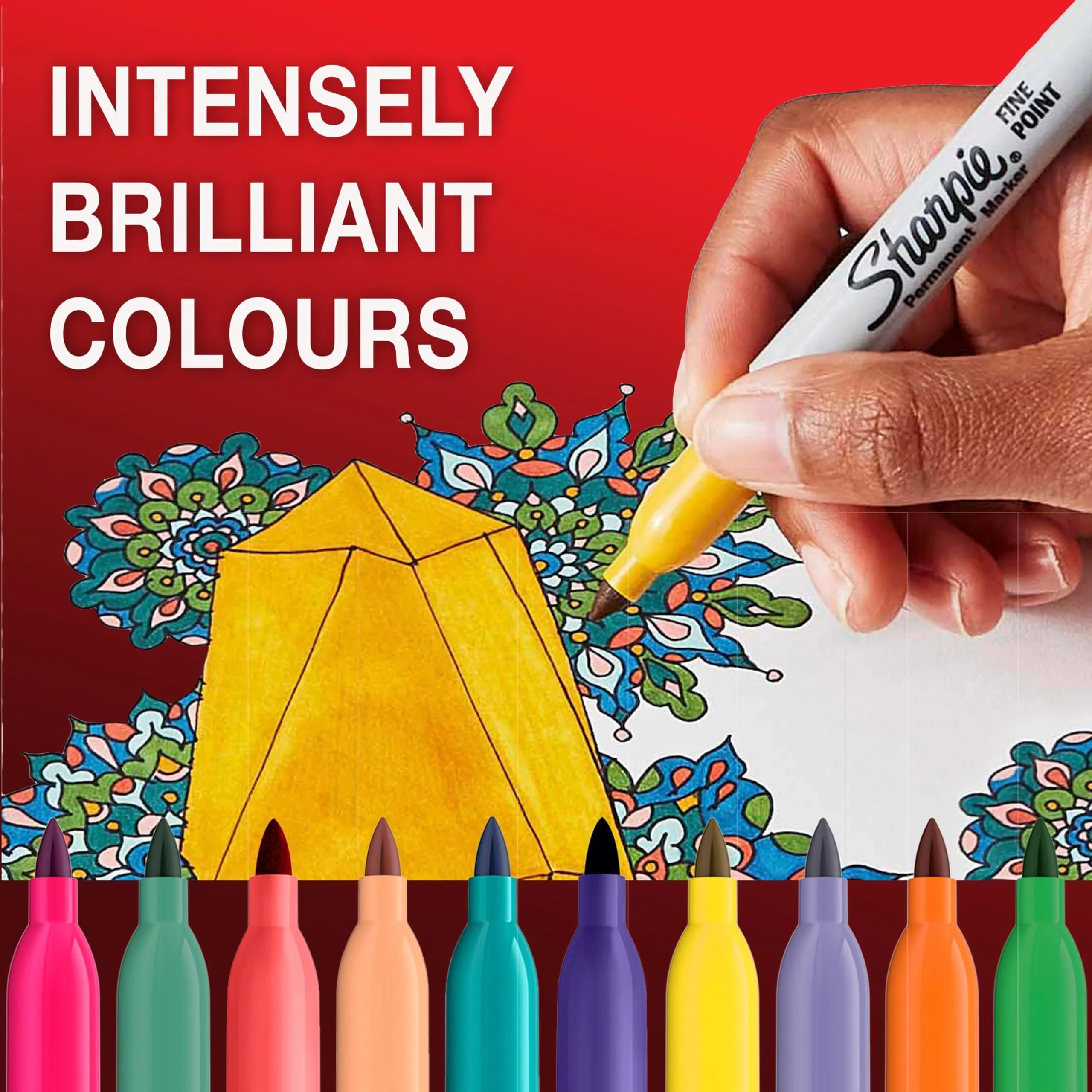 Sharpie Permanent Markers | Fine Point | Assorted Fun Colours | 18 Count | Smooth Ink Flow - view 3