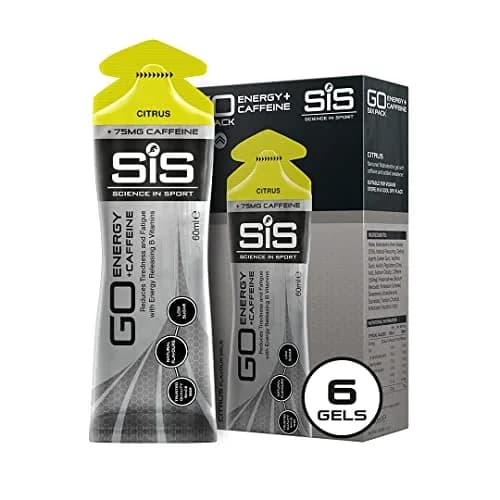 Science in Sport SiS GO Energy + Caffeine Gel, 22g Carbs, 75mg Caffeine, Citrus, 6 Count | Isotonic, Vegan, No Water Needed thumbnail 1