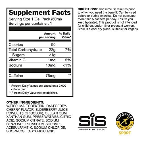 Science in Sport SiS GO Energy + Caffeine Gel, 22g Carbs, 75mg Caffeine, Citrus, 6 Count | Isotonic, Vegan, No Water Needed thumbnail 5
