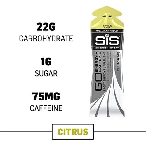 Science in Sport SiS GO Energy + Caffeine Gel, 22g Carbs, 75mg Caffeine, Citrus, 6 Count | Isotonic, Vegan, No Water Needed thumbnail 2