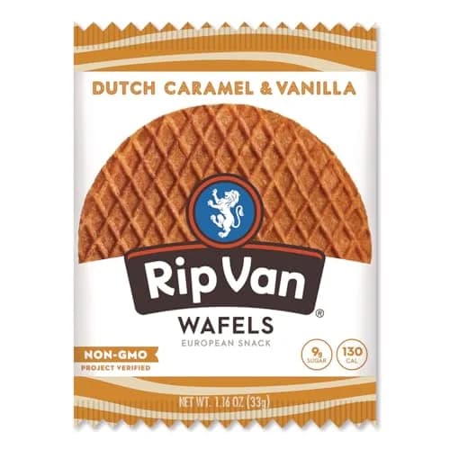 Rip Van Wafels Dutch Caramel & Vanilla Stroopwafels | Low Sugar, Keto Friendly, 12 Count thumbnail 4