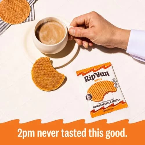 Rip Van Wafels Dutch Caramel & Vanilla Stroopwafels | Low Sugar, Keto Friendly, 12 Count thumbnail 6
