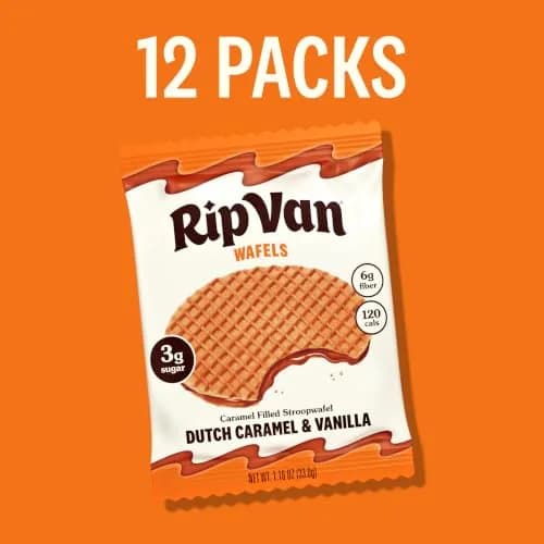 Rip Van Wafels Dutch Caramel & Vanilla Stroopwafels | Low Sugar, Keto Friendly, 12 Count thumbnail 7
