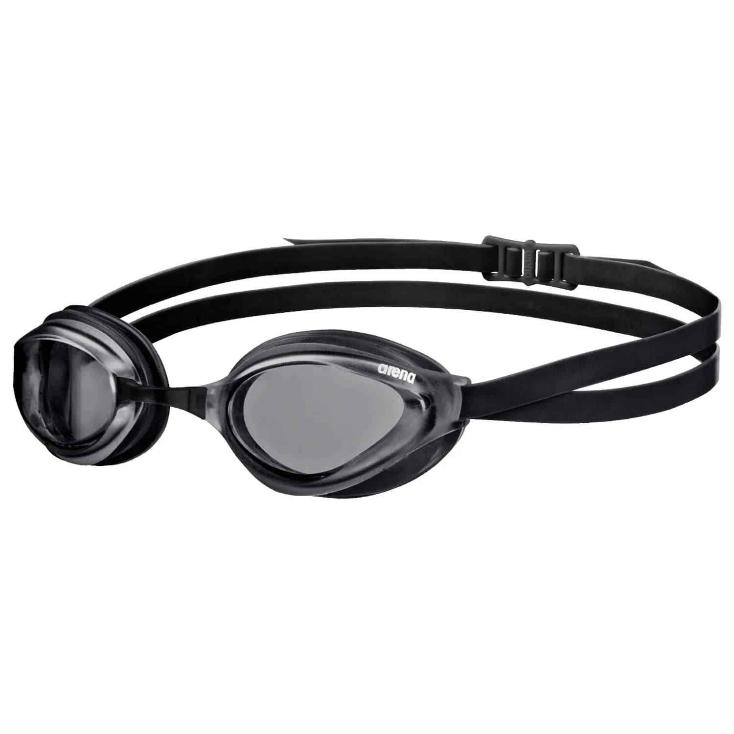 ARENA Unisex Python Racing Swim Goggles for Men and Women Anti-Fog Non-Mirror Lens Max Comfort Dual Strap, Smoke/Black | Performance Hydrodynamics