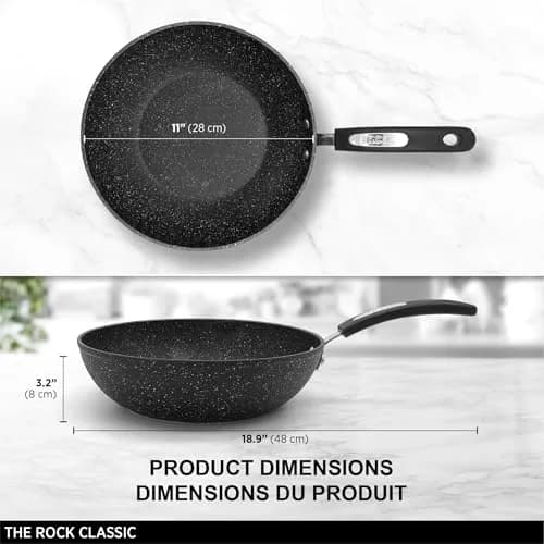 Starfrit The Rock Classic Stir Fry Pan, 28 cm | 3X more durable non-stick coating, scratch resistant, even heat, dishwasher safe thumbnail 6