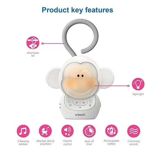 VTech Myla The Monkey Baby Sleep Soother with White Noise Machine | Rechargeable Battery thumbnail 2