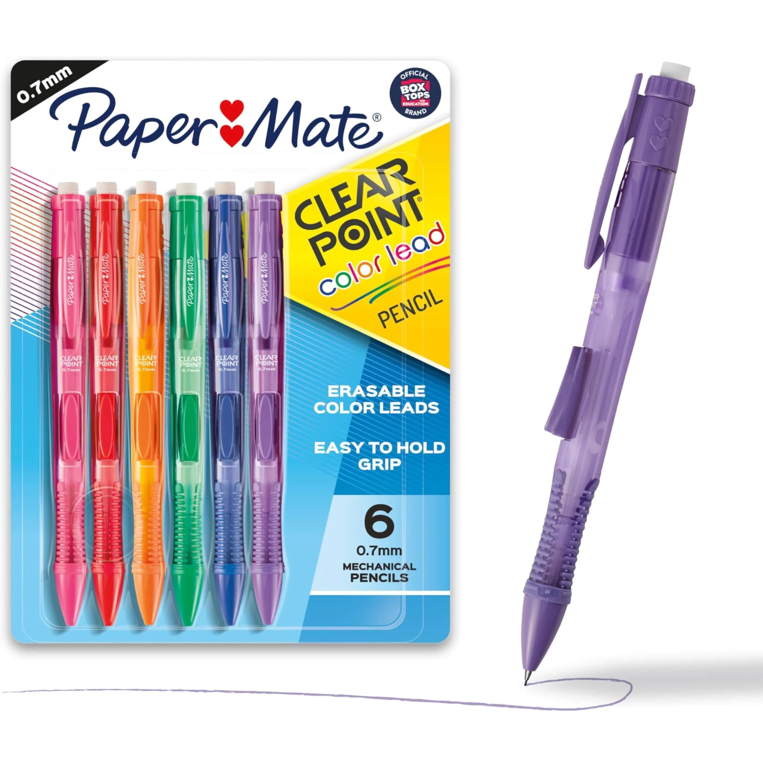 Paper Mate Clearpoint Mechanical Pencils 0.7mm | Vibrant Erasable Color Lead, Refillable, Comfortable Grip (70-120 chars) — Pencil