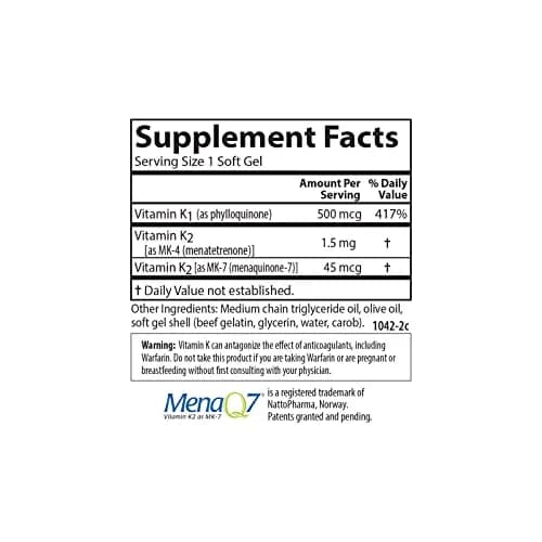 Carlson K Complete Vitamin K-1, K2 as MK-4, 90 Softgels | Supports Bone & Heart Health thumbnail 4