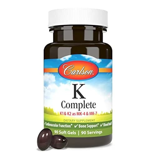 Carlson K Complete Vitamin K-1, K2 as MK-4, 90 Softgels | Supports Bone & Heart Health thumbnail 5