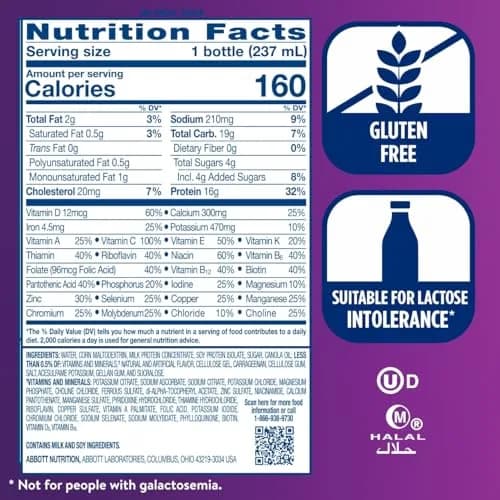 Ensure High Protein Strawberry Nutrition Shake, Ready to Drink, 16g Protein and 27 Vitamins and Minerals, 8 fl oz, 24 Pack thumbnail 7