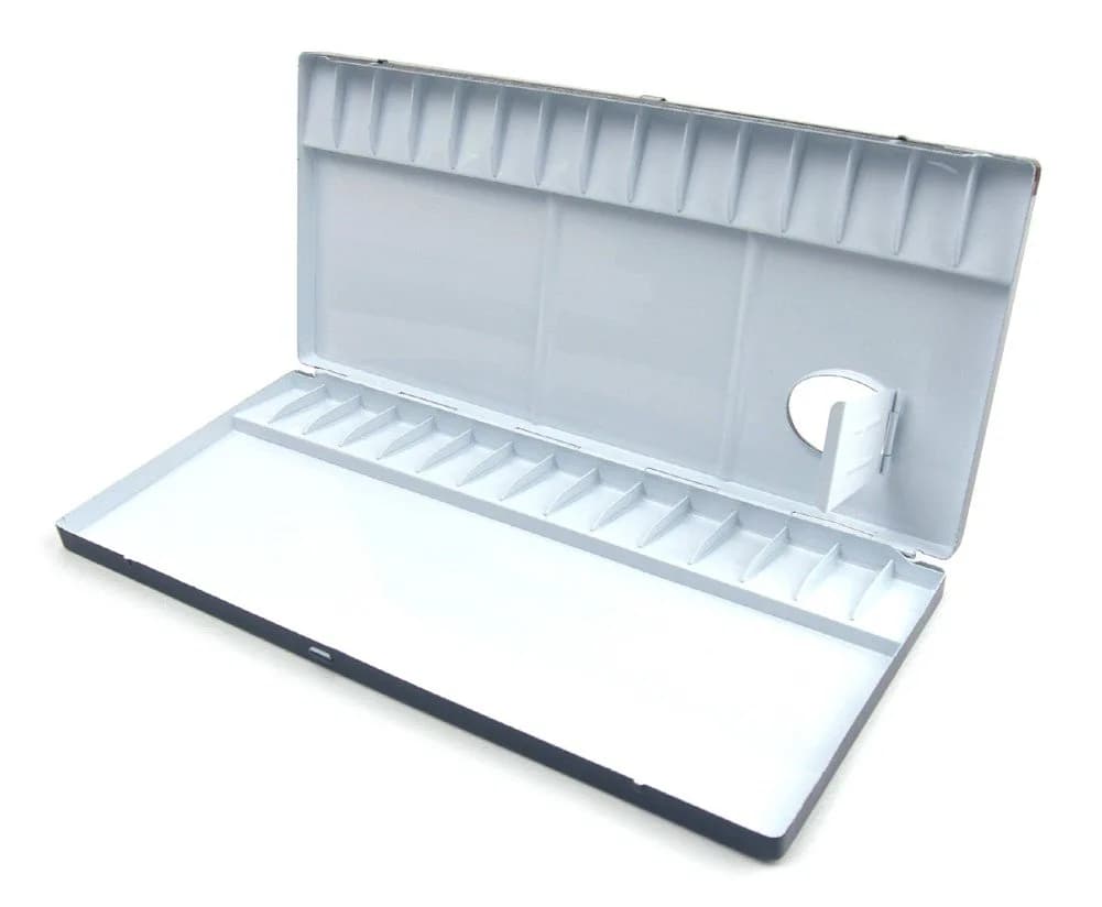 Color Around Aluminum Watercolor Palette 30 Well | Durable, Portable & Easy to Use (11.9"x5.4"x0.8") — 30 Well (11.9" x 5.4" x 0.8")